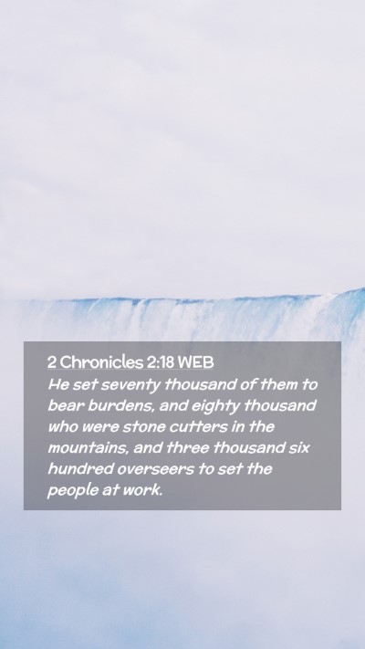 Picture 02 - 2 Chronicles 2:18 WEB Mobile Phone Wallpaper - He set seventy thousand of them to bear burdens, - Mobile Bible Verse Wallpaper