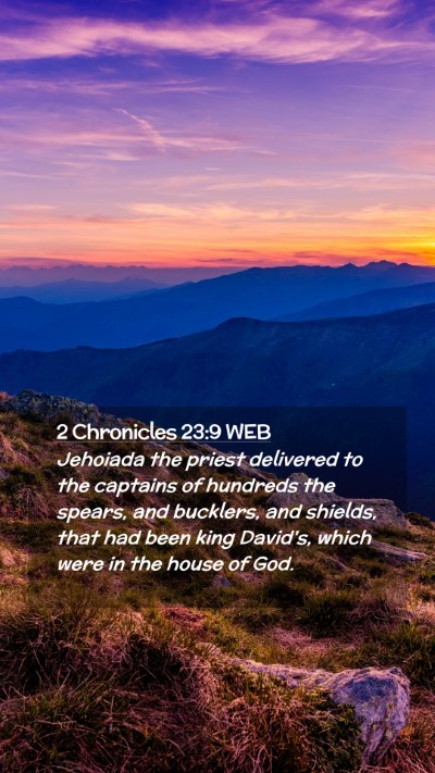 Picture 02 - 2 Chronicles 23:9 WEB Mobile Phone Wallpaper - Jehoiada the priest delivered to the captains of - Mobile Bible Verse Wallpaper