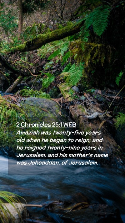 Picture 02 - 2 Chronicles 25:1 WEB Mobile Phone Wallpaper - Amaziah was twenty-five years old when he began - Mobile Bible Verse Wallpaper