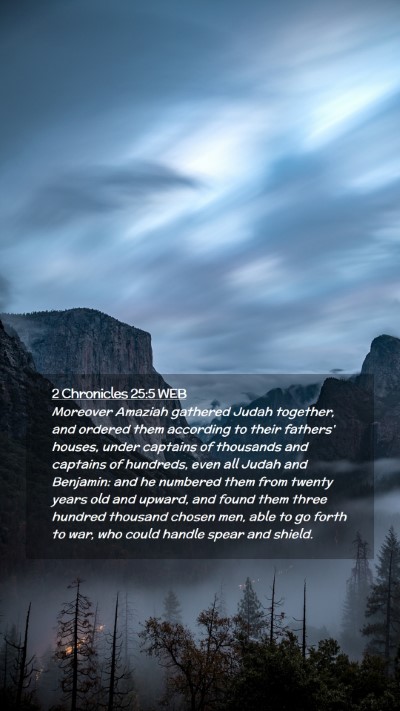 Picture 02 - 2 Chronicles 25:5 WEB Mobile Phone Wallpaper - Moreover Amaziah gathered Judah together, and - Mobile Bible Verse Wallpaper