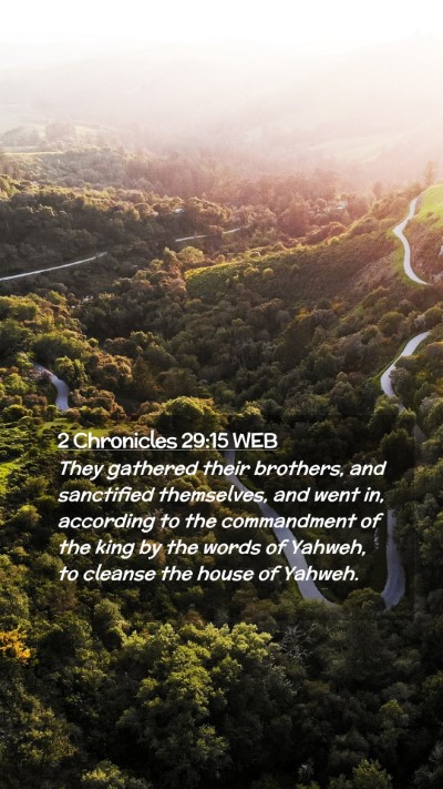 Picture 02 - 2 Chronicles 29:15 WEB Mobile Phone Wallpaper - They gathered their brothers, and sanctified - Mobile Bible Verse Wallpaper
