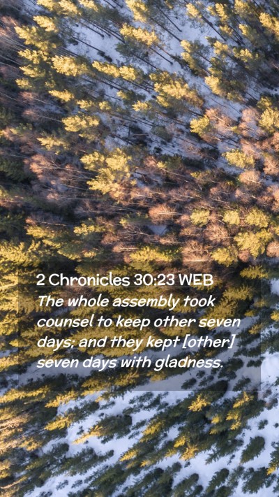 Picture 02 - 2 Chronicles 30:23 WEB Mobile Phone Wallpaper - The whole assembly took counsel to keep other - Mobile Bible Verse Wallpaper