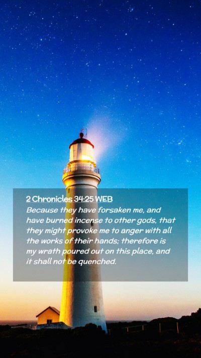 Picture 02 - 2 Chronicles 34:25 WEB Mobile Phone Wallpaper - Because they have forsaken me, and have burned - Mobile Bible Verse Wallpaper