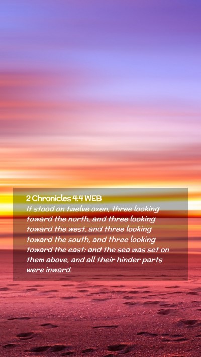 Picture 02 - 2 Chronicles 4:4 WEB Mobile Phone Wallpaper - It stood on twelve oxen, three looking toward the - Mobile Bible Verse Wallpaper
