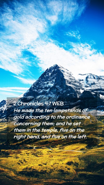 Picture 02 - 2 Chronicles 4:7 WEB Mobile Phone Wallpaper - He made the ten lampstands of gold according to - Mobile Bible Verse Wallpaper