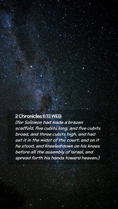 Picture 02 - 2 Chronicles 6:13 WEB Mobile Phone Wallpaper - (for Solomon had made a brazen scaffold, five - Mobile Bible Verse Wallpaper