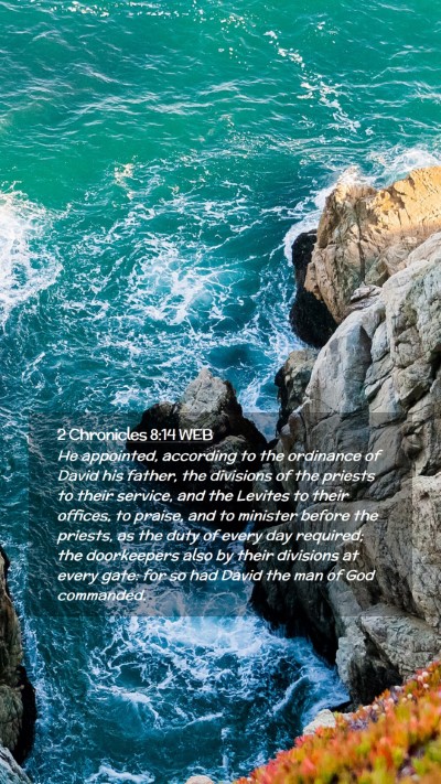 Picture 02 - 2 Chronicles 8:14 WEB Mobile Phone Wallpaper - He appointed, according to the ordinance of David - Mobile Bible Verse Wallpaper