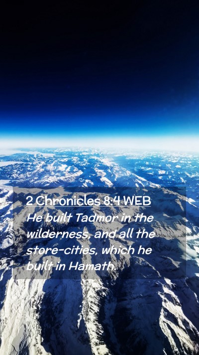 Picture 02 - 2 Chronicles 8:4 WEB Mobile Phone Wallpaper - He built Tadmor in the wilderness, and all the - Mobile Bible Verse Wallpaper