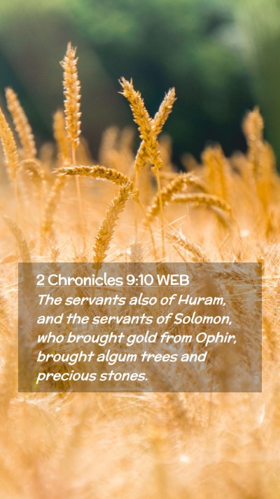 Picture 02 - 2 Chronicles 9:10 WEB Mobile Phone Wallpaper - The servants also of Huram, and the servants of - Mobile Bible Verse Wallpaper