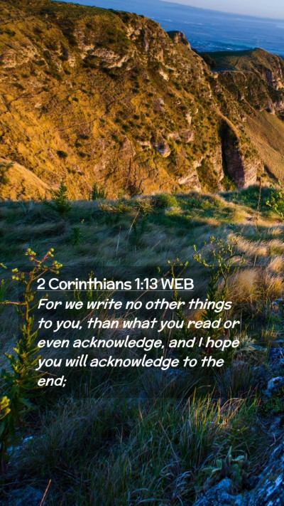 Picture 02 - 2 Corinthians 1:13 WEB Mobile Phone Wallpaper - For we write no other things to you, than what - Mobile Bible Verse Wallpaper
