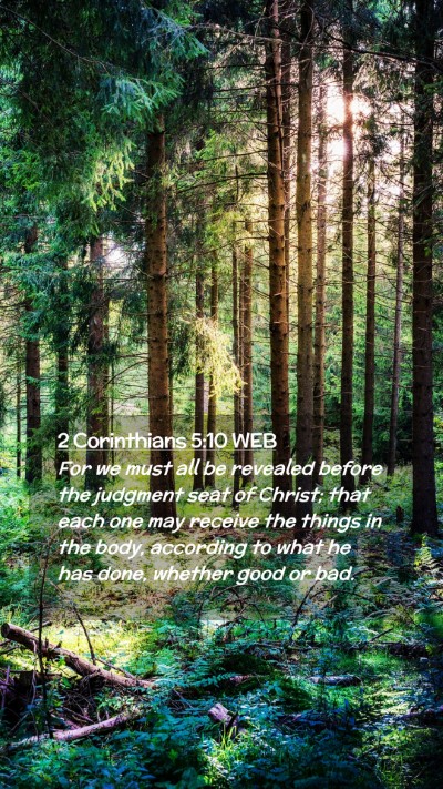 Picture 02 - 2 Corinthians 5:10 WEB Mobile Phone Wallpaper - For we must all be revealed before the judgment - Mobile Bible Verse Wallpaper