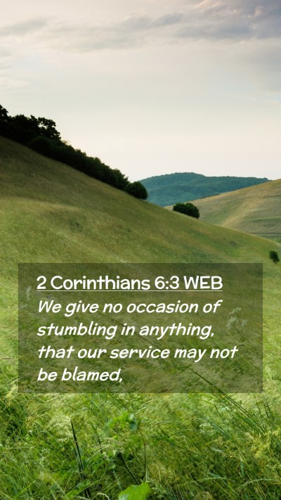 Picture 02 - 2 Corinthians 6:3 WEB Mobile Phone Wallpaper - We give no occasion of stumbling in anything, - Mobile Bible Verse Wallpaper
