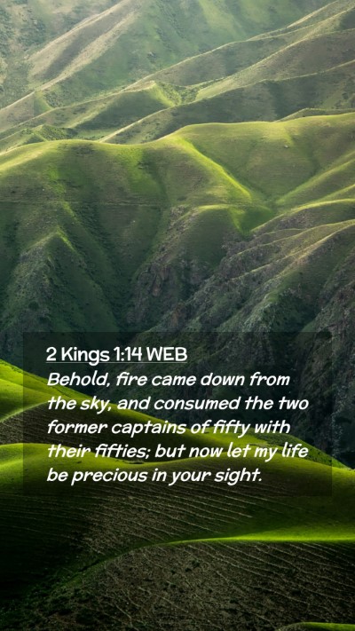 Picture 02 - 2 Kings 1:14 WEB Mobile Phone Wallpaper - Behold, fire came down from the sky, and consumed - Mobile Bible Verse Wallpaper
