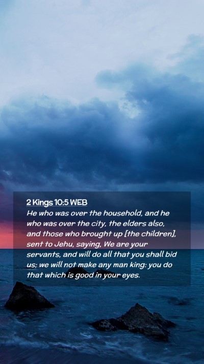 Picture 02 - 2 Kings 10:5 WEB Mobile Phone Wallpaper - He who was over the household, and he who was - Mobile Bible Verse Wallpaper