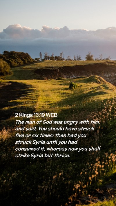 Picture 02 - 2 Kings 13:19 WEB Mobile Phone Wallpaper - The man of God was angry with him, and said, You - Mobile Bible Verse Wallpaper