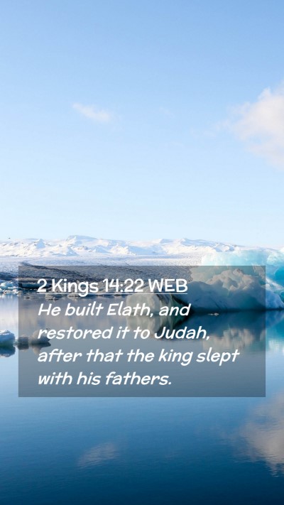 Picture 02 - 2 Kings 14:22 WEB Mobile Phone Wallpaper - He built Elath, and restored it to Judah, after - Mobile Bible Verse Wallpaper