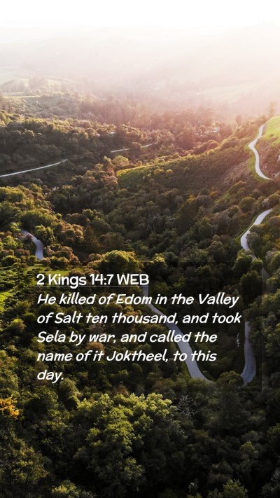 Picture 02 - 2 Kings 14:7 WEB Mobile Phone Wallpaper - He killed of Edom in the Valley of Salt ten - Mobile Bible Verse Wallpaper