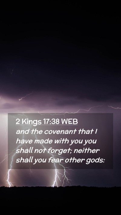 Picture 02 - 2 Kings 17:38 WEB Mobile Phone Wallpaper - and the covenant that I have made with you you - Mobile Bible Verse Wallpaper