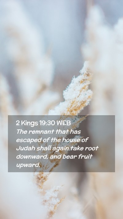 Picture 02 - 2 Kings 19:30 WEB Mobile Phone Wallpaper - The remnant that has escaped of the house of - Mobile Bible Verse Wallpaper