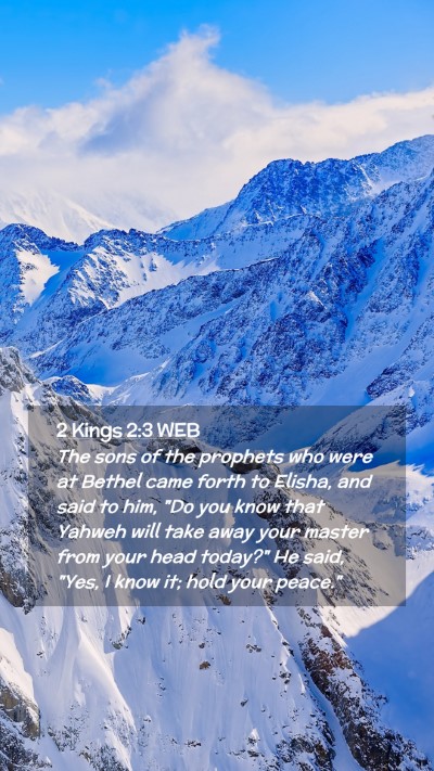 Picture 02 - 2 Kings 2:3 WEB Mobile Phone Wallpaper - The sons of the prophets who were at Bethel came - Mobile Bible Verse Wallpaper