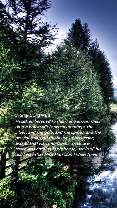 Picture 02 - 2 Kings 20:13 WEB Mobile Phone Wallpaper - Hezekiah listened to them, and shown them all the - Mobile Bible Verse Wallpaper