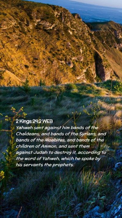 Picture 02 - 2 Kings 24:2 WEB Mobile Phone Wallpaper - Yahweh sent against him bands of the Chaldeans, - Mobile Bible Verse Wallpaper