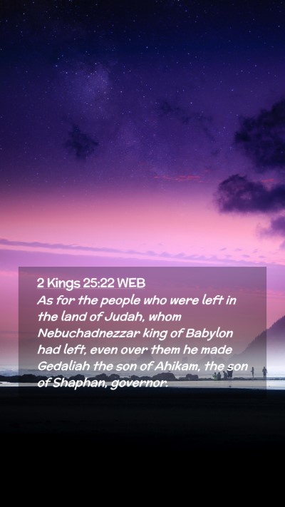 Picture 02 - 2 Kings 25:22 WEB Mobile Phone Wallpaper - As for the people who were left in the land of - Mobile Bible Verse Wallpaper