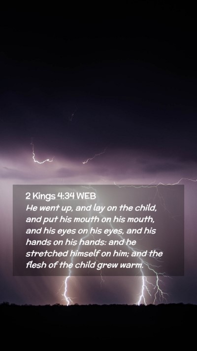 Picture 02 - 2 Kings 4:34 WEB Mobile Phone Wallpaper - He went up, and lay on the child, and put his - Mobile Bible Verse Wallpaper