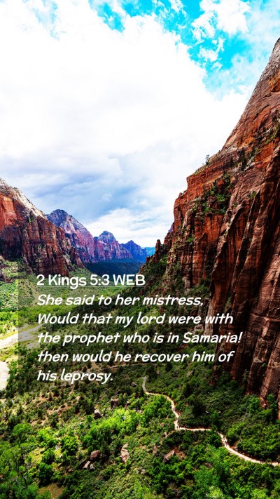 Picture 02 - 2 Kings 5:3 WEB Mobile Phone Wallpaper - She said to her mistress, Would that my lord were - Mobile Bible Verse Wallpaper