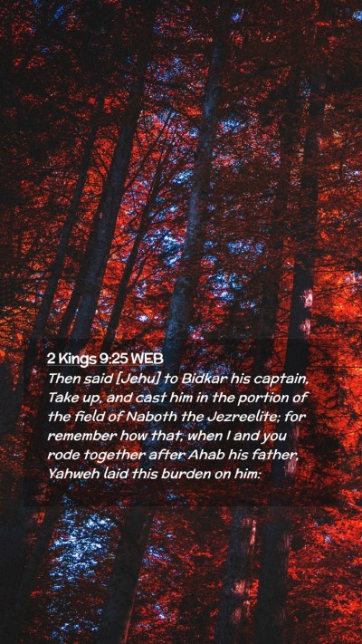 Picture 02 - 2 Kings 9:25 WEB Mobile Phone Wallpaper - Then said [Jehu] to Bidkar his captain, Take up, - Mobile Bible Verse Wallpaper