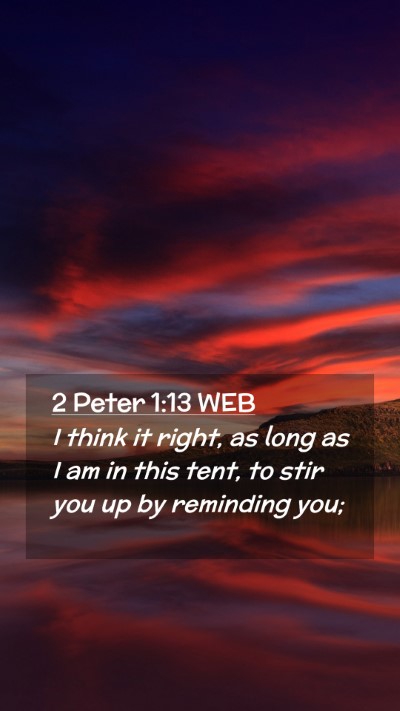 Picture 02 - 2 Peter 1:13 WEB Mobile Phone Wallpaper - I think it right, as long as I am in this tent, - Mobile Bible Verse Wallpaper
