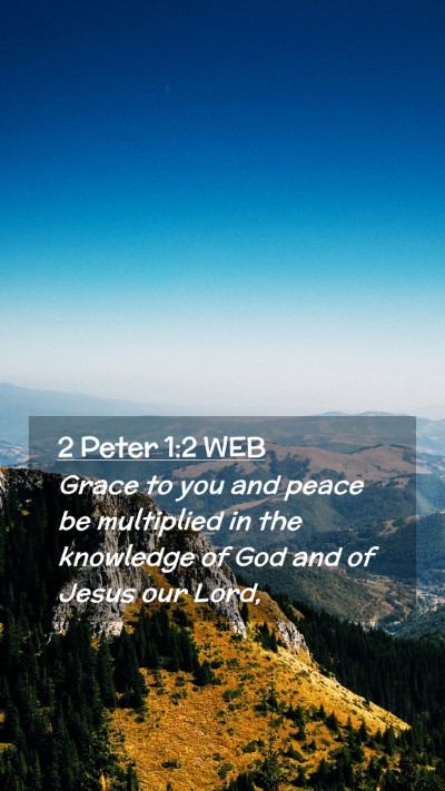 Picture 02 - 2 Peter 1:2 WEB Mobile Phone Wallpaper - Grace to you and peace be multiplied in the - Mobile Bible Verse Wallpaper
