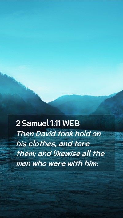 Picture 02 - 2 Samuel 1:11 WEB Mobile Phone Wallpaper - Then David took hold on his clothes, and tore - Mobile Bible Verse Wallpaper