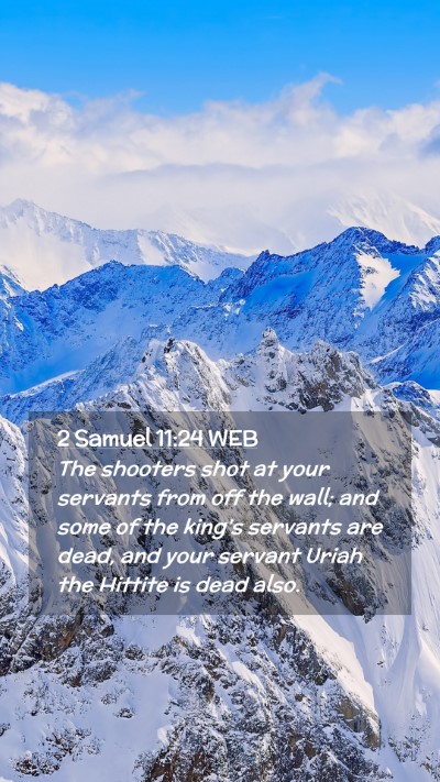 Picture 02 - 2 Samuel 11:24 WEB Mobile Phone Wallpaper - The shooters shot at your servants from off the - Mobile Bible Verse Wallpaper