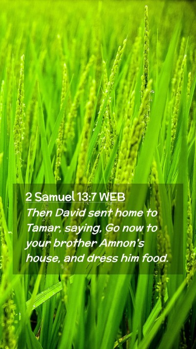 Picture 02 - 2 Samuel 13:7 WEB Mobile Phone Wallpaper - Then David sent home to Tamar, saying, Go now to - Mobile Bible Verse Wallpaper
