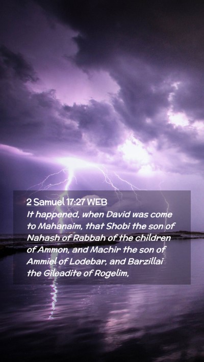 Picture 02 - 2 Samuel 17:27 WEB Mobile Phone Wallpaper - It happened, when David was come to Mahanaim, - Mobile Bible Verse Wallpaper