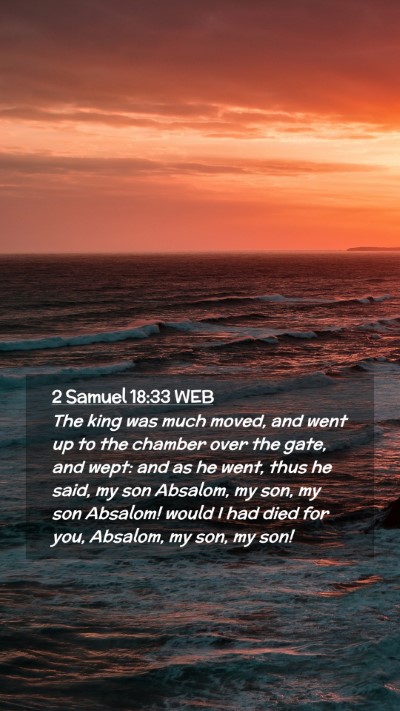 Picture 02 - 2 Samuel 18:33 WEB Mobile Phone Wallpaper - The king was much moved, and went up to the - Mobile Bible Verse Wallpaper