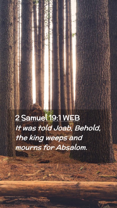 Picture 02 - 2 Samuel 19:1 WEB Mobile Phone Wallpaper - It was told Joab, Behold, the king weeps and - Mobile Bible Verse Wallpaper