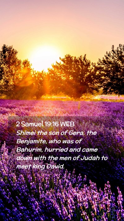 Picture 02 - 2 Samuel 19:16 WEB Mobile Phone Wallpaper - Shimei the son of Gera, the Benjamite, who was of - Mobile Bible Verse Wallpaper