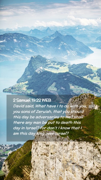 Picture 02 - 2 Samuel 19:22 WEB Mobile Phone Wallpaper - David said, What have I to do with you, you sons - Mobile Bible Verse Wallpaper