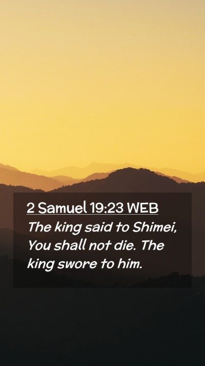 Picture 02 - 2 Samuel 19:23 WEB Mobile Phone Wallpaper - The king said to Shimei, You shall not die. The - Mobile Bible Verse Wallpaper