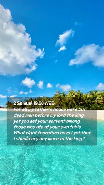 Picture 02 - 2 Samuel 19:28 WEB Mobile Phone Wallpaper - For all my father's house were but dead men - Mobile Bible Verse Wallpaper