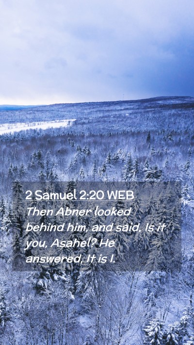 Picture 02 - 2 Samuel 2:20 WEB Mobile Phone Wallpaper - Then Abner looked behind him, and said, Is it - Mobile Bible Verse Wallpaper