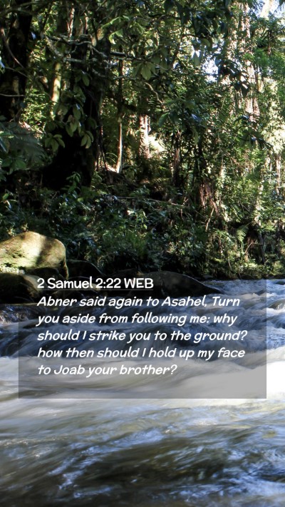 Picture 02 - 2 Samuel 2:22 WEB Mobile Phone Wallpaper - Abner said again to Asahel, Turn you aside from - Mobile Bible Verse Wallpaper