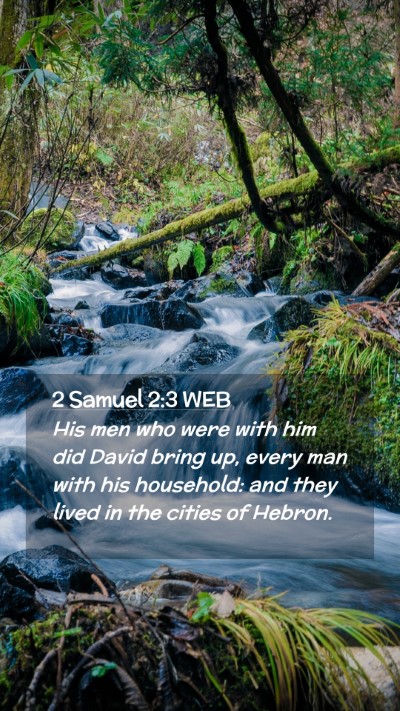 Picture 02 - 2 Samuel 2:3 WEB Mobile Phone Wallpaper - His men who were with him did David bring up, - Mobile Bible Verse Wallpaper