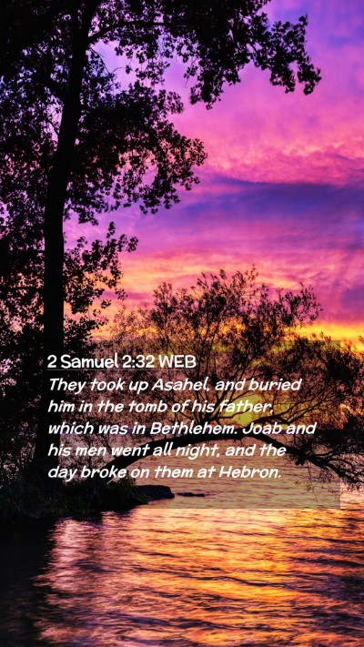 Picture 02 - 2 Samuel 2:32 WEB Mobile Phone Wallpaper - They took up Asahel, and buried him in the tomb - Mobile Bible Verse Wallpaper