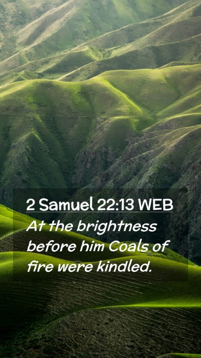 Picture 02 - 2 Samuel 22:13 WEB Mobile Phone Wallpaper - At the brightness before him Coals of fire were - Mobile Bible Verse Wallpaper
