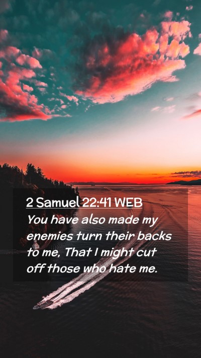 Picture 02 - 2 Samuel 22:41 WEB Mobile Phone Wallpaper - You have also made my enemies turn their backs to - Mobile Bible Verse Wallpaper