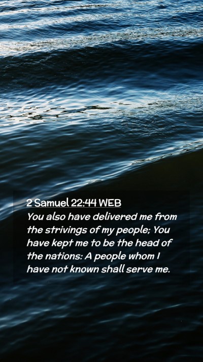 Picture 02 - 2 Samuel 22:44 WEB Mobile Phone Wallpaper - You also have delivered me from the strivings of - Mobile Bible Verse Wallpaper