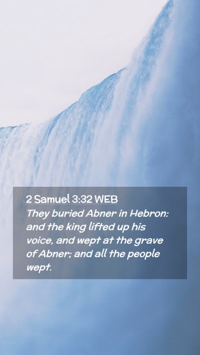 Picture 02 - 2 Samuel 3:32 WEB Mobile Phone Wallpaper - They buried Abner in Hebron: and the king lifted - Mobile Bible Verse Wallpaper